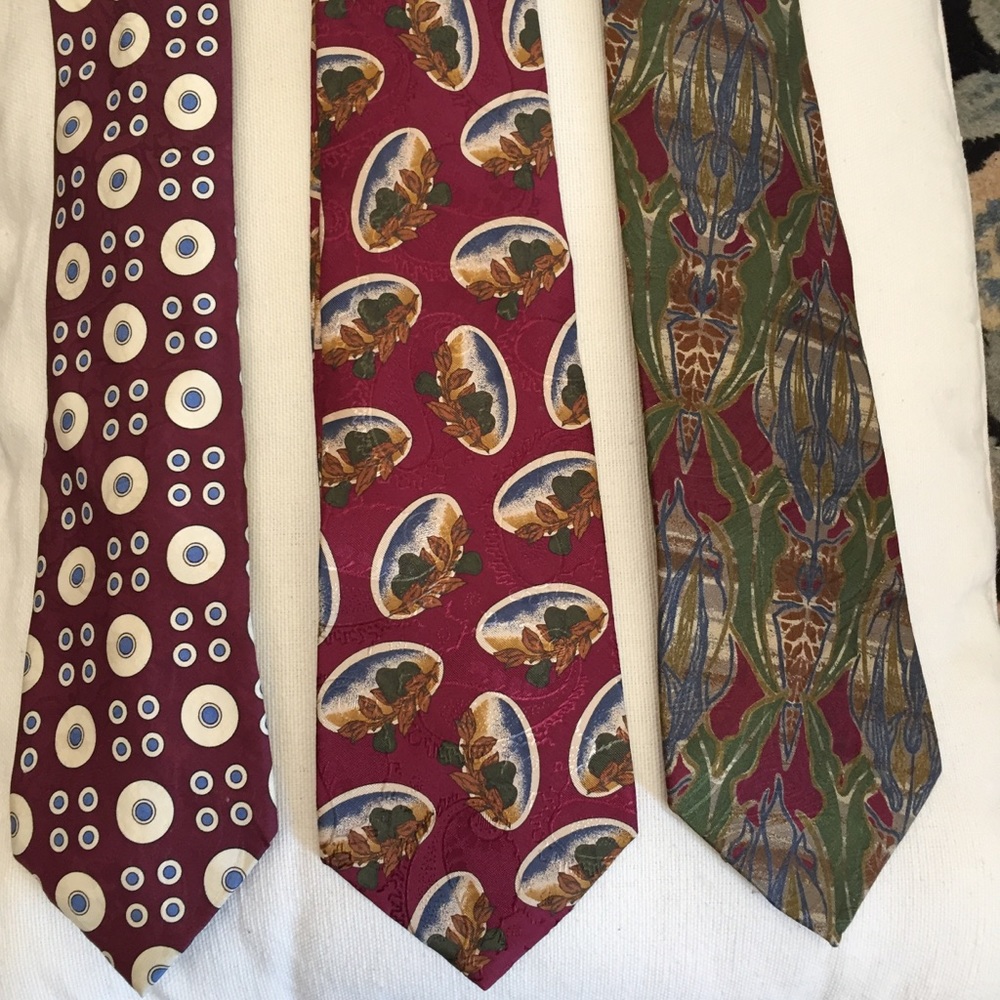 3 Vintage Burberry of London Silk Mens Ties